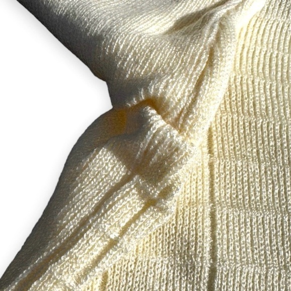 Vintage Mita Pastel Yellow Top Short Sleeve Windowpane Sweater Women’s Size XL - Picture 5 of 11